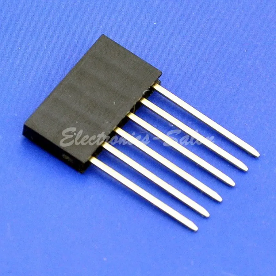 

( 500 pcs/lot ) 6 Pin Single Row 15mm Tall Header Socket Connector , Pitch 2.54mm