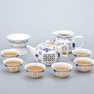 TANGPIN сине-белый керамический чайник Gaiwan, чайная чашка для Пуэр китайский чайный набор кунг-фу посуда для напитков - Цвет: Style N