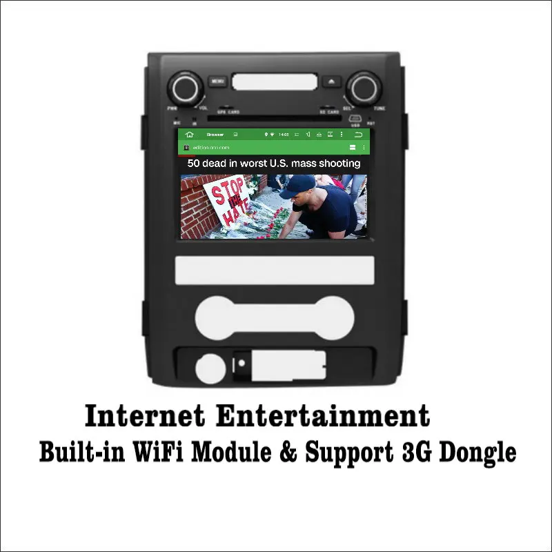 Best Liislee Android 7.1 2G RAM For Ford F150 2009~2014 Car Radio Audio Video Multimedia DVD Player WIFI DVR GPS Navi Navigation 2