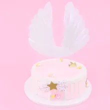 1 шт. торт Топпер Крыло ангела белые крылья из перьев наклейка «с Днём рождения» декор выпечки DIY аксессуар романтические украшения