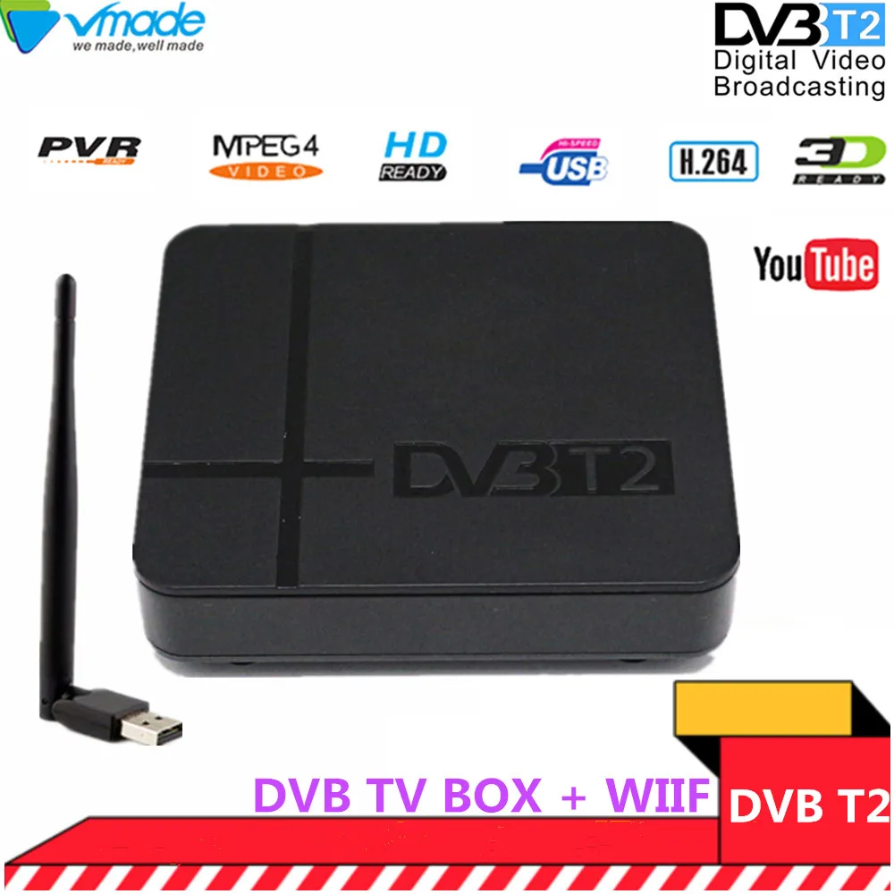 DVB T2 Высокий цифровой ТВ-приемник наземного сигнала K2 ТВ-тюнер поддерживает YouTube