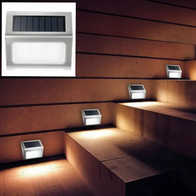 Solar Garden Wall Lamp Household Energy Street Stainless Steel Solar Garden Wall Lamp Household Energy Street Stainless Steel 2led Staircase Light Outdoor