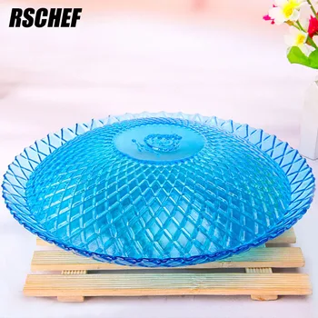 

1 pcs Oblique Lattice Colorful Glass Dishes Creative Tableware Supplies