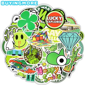 

50 PCS Green Style Cartoon Sticker Funny Graffiti Anime Decals Stickers Toys to DIY Laptop Luggage Skateboard Guitar Car Bicycle