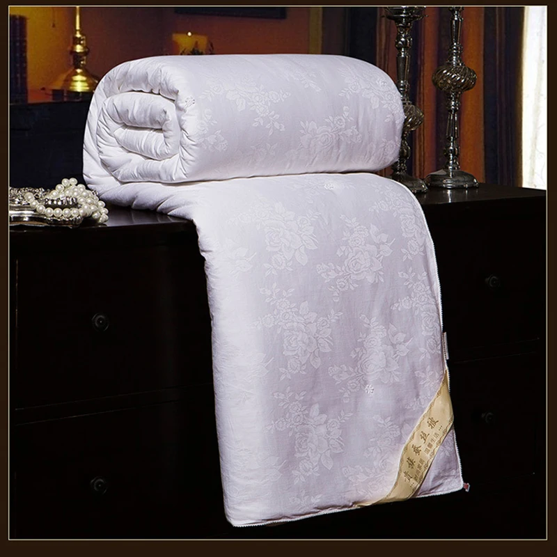 Mulberry Silk Comforter 100% Real Silk Quilt Single Double Bed Adult Twin Full Queen King Size Jacquard Blanket Comforter 2
