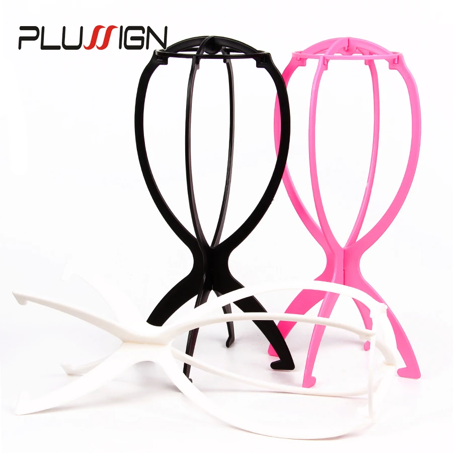 Pink White Black Wig Stand Head Plastic Wig Holder Stand ...