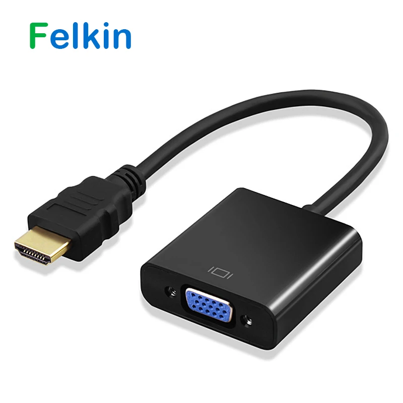 

Felkin HDMI to VGA Adapter Cable HDMI to VGA 1080P Video Converter Digital to Analog Audio Cable for PC HDTV TV BOX PS3 Laptop