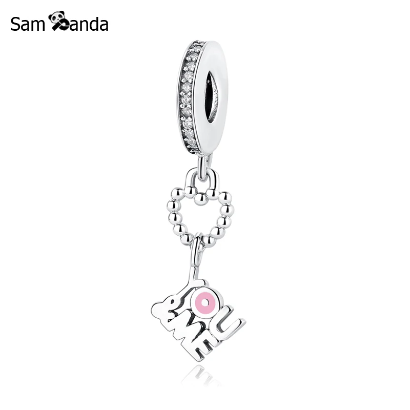 

Authentic 925 Sterling Silver Charm Beads You & Me Love Pendant Charms Fit Pandora Bracelets For Women Fashion Jewelry Making