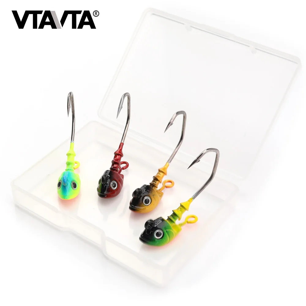 VTAVTA 4pcs/box Metal Jig Head Balancers For Winter/Ice Fishing Lures 3.8cm 6.5g Lead Fishing Tackle Lure Hard Bait Jigging     