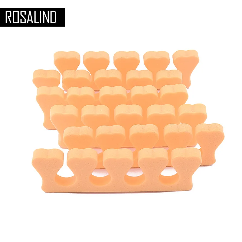 ROSALIND 5 шт. разделители пальцев ног губка для ног Мягкий гель УФ-инструменты для салонного лака Маникюр Педикюр Инструменты для дизайна ногтей оранжевые цвета