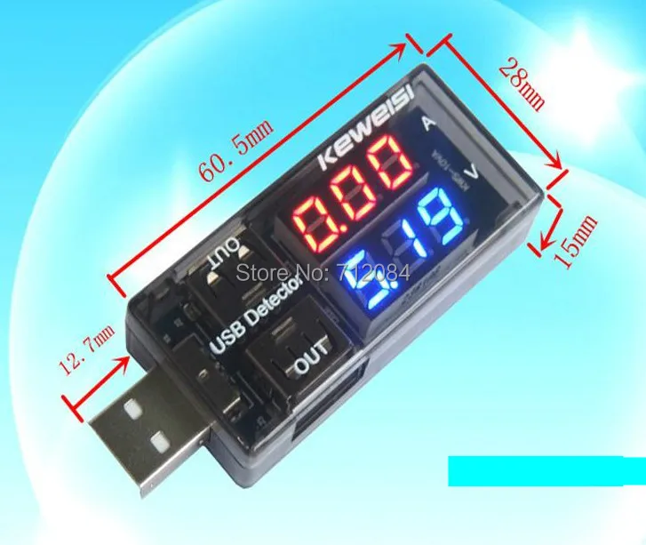 

USB Charger Doctor Current Voltage Charging Detector Mobile Power Current and Voltmeter Ammeter Voltage double port