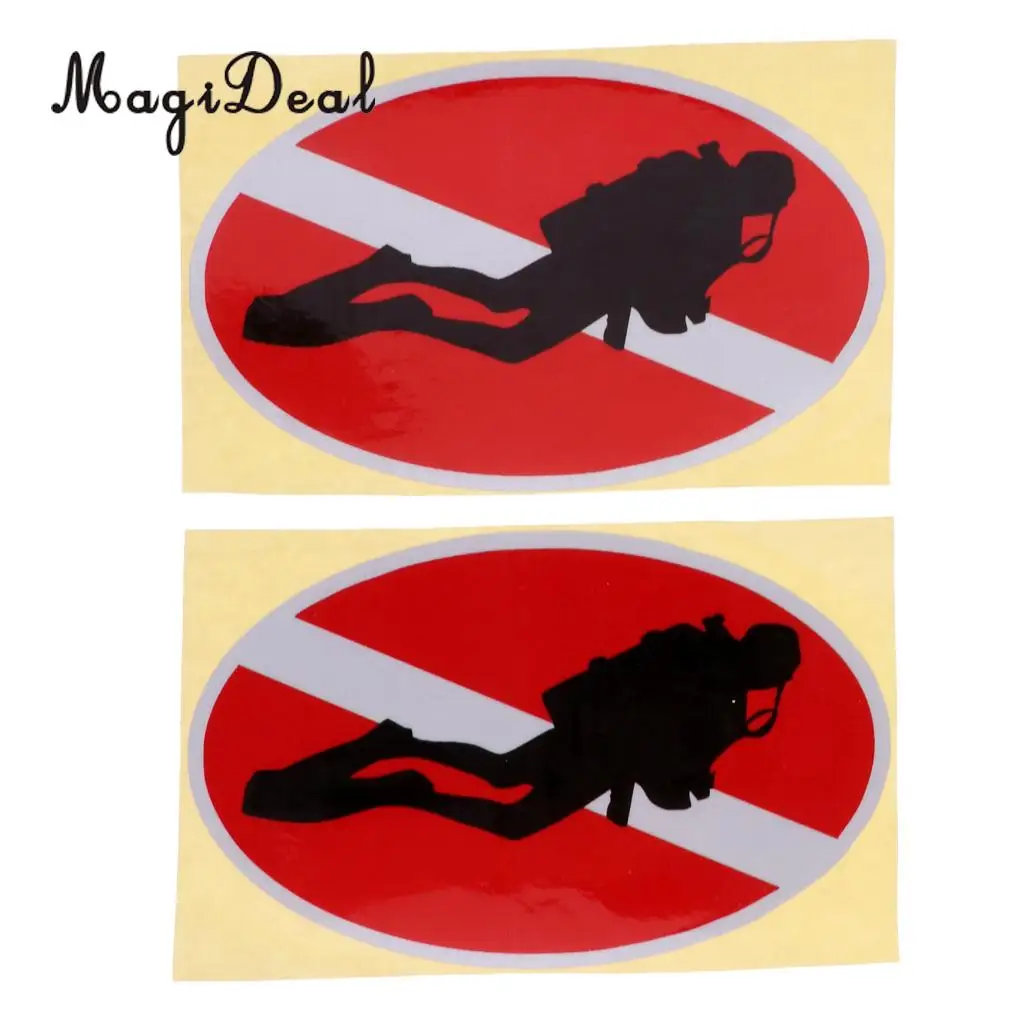 2 Pieces Reflective Adhesive Waterproof Scuba Diving Diver Kayak Fishing Sticker Decal for Dive Tank Cylinder, Flippers