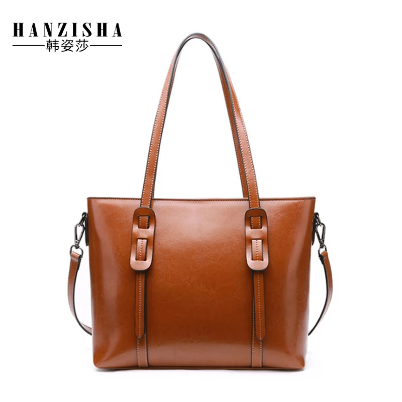 

2018 Fashion Cowhide Leather Women Handbag Large Capacity Casual Simple Leather Women Bag Women Shoulder Bag Female Tote Bag
