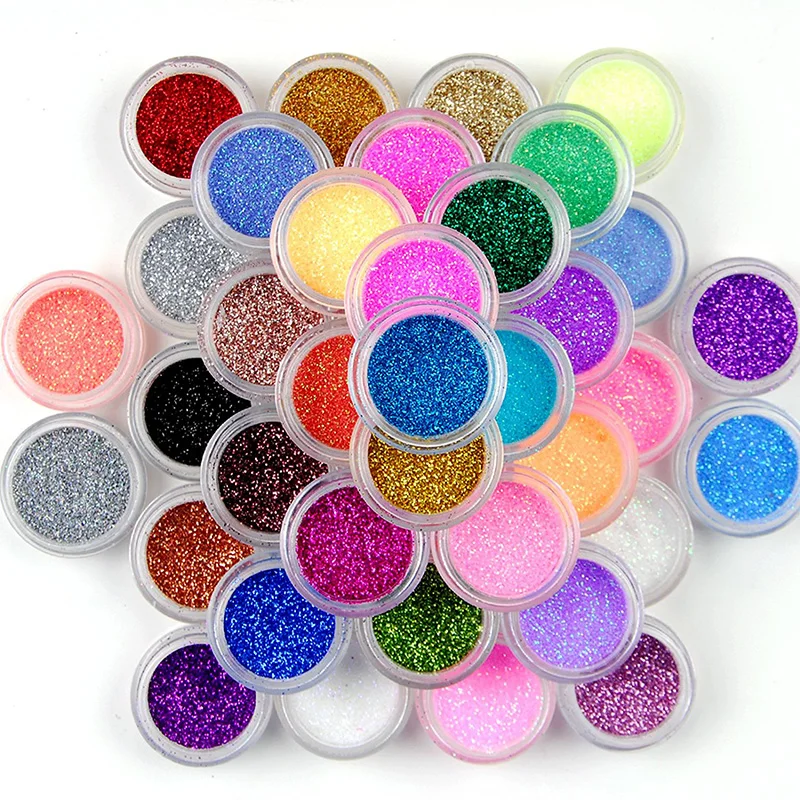 45pcs/Set Nail Glitter Powder Mix Size Glitter Powder Dust Decoration