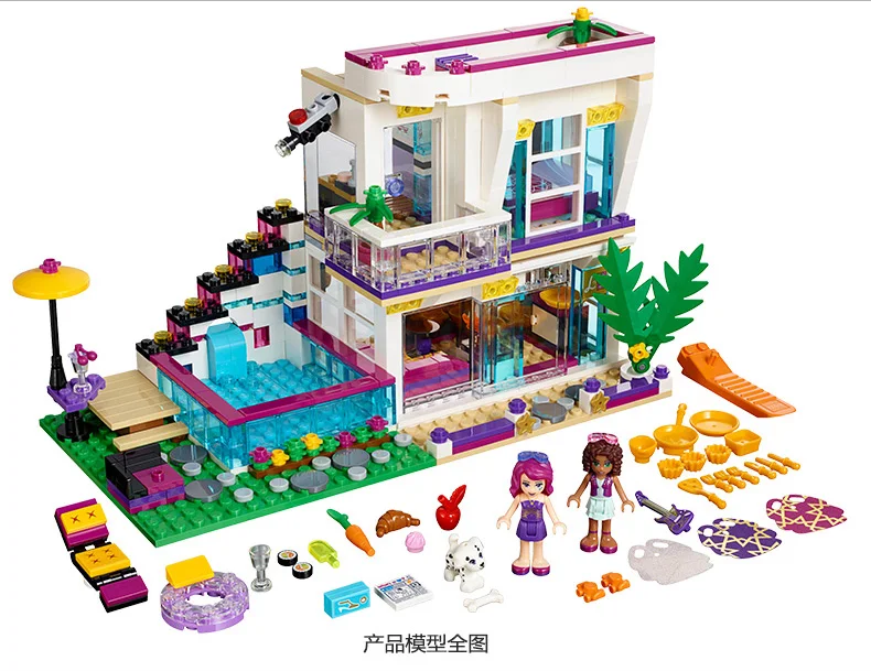 

2018 New 619 PCS Girl Friends Series Building Blocks Figure Pop Star Livi Andrea House Toy for Kids