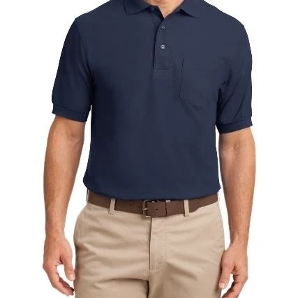 Port Authority TLK500P Mens Silk Touch Polo T-Shirt with Pocket Navy - 4XL Tall (1)