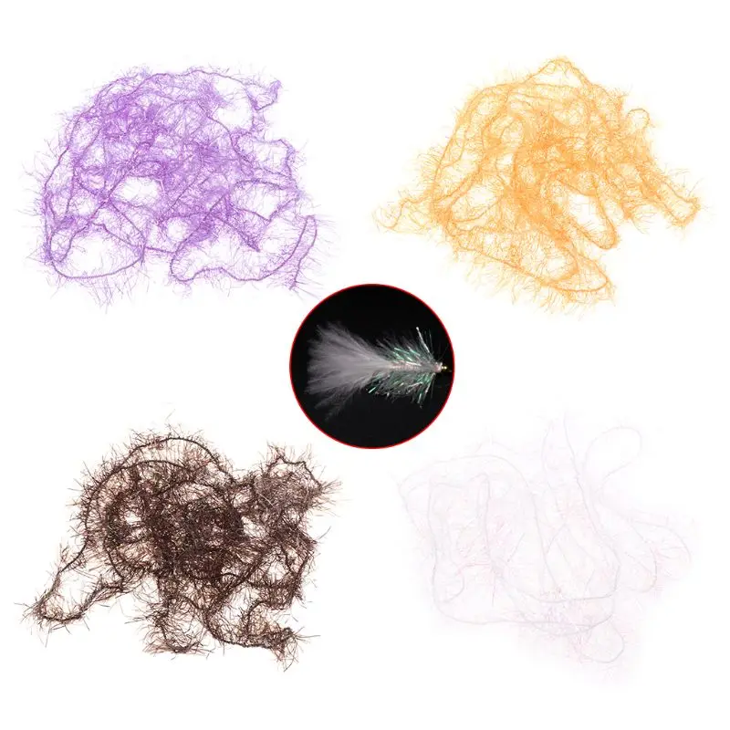 

2m Fishing Line Fly Fishing Body Fiber Streamer Glitter Glow Tying Material Colorful Wrap Baits Tackle Accessories