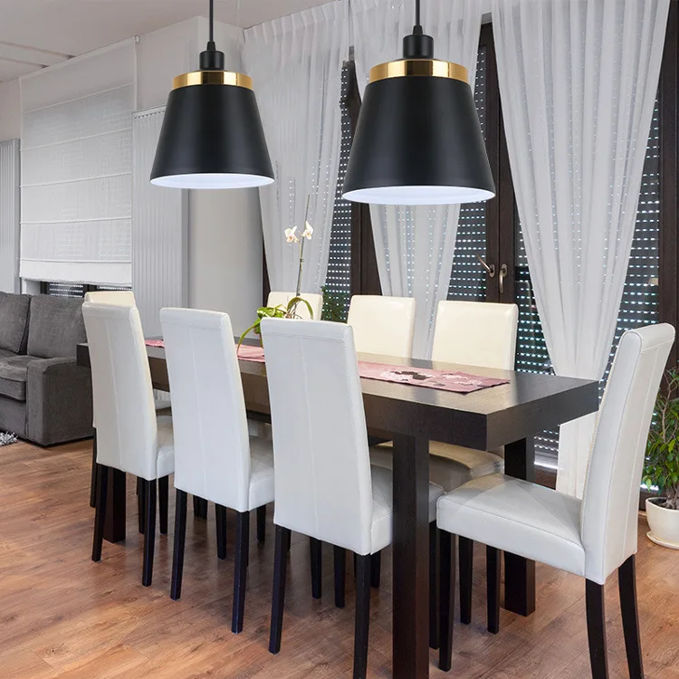 Modern Metal Pendant Light ABC Indoor Lighting Fixture Black White Gold Pendant Lamp Contemporary Hanging Edison Pendant Light Restaurant Dining Room Light (11)