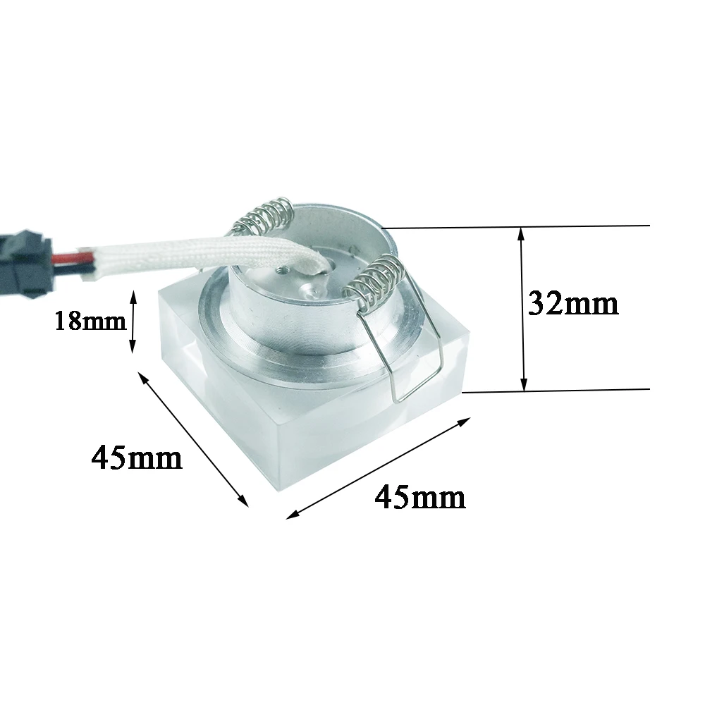 1 шт. акриловый кристалл светодиодный светильник 1 Вт 3 Вт квадратный настенный светильник потолочный светильник AC85-265V 45*45*32 мм шкаф Домашний Светильник ing HQ0