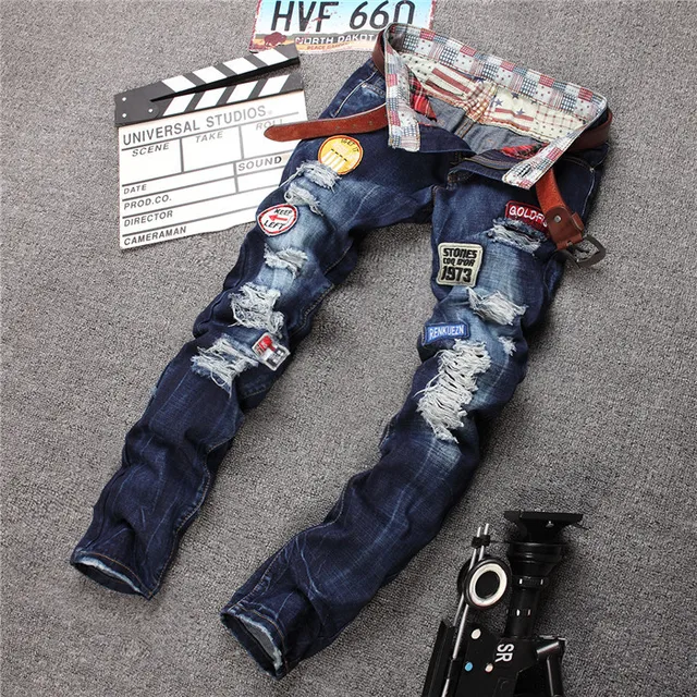 Aliexpress.com : Buy Rock Denim Ripped Jeans Pants Men