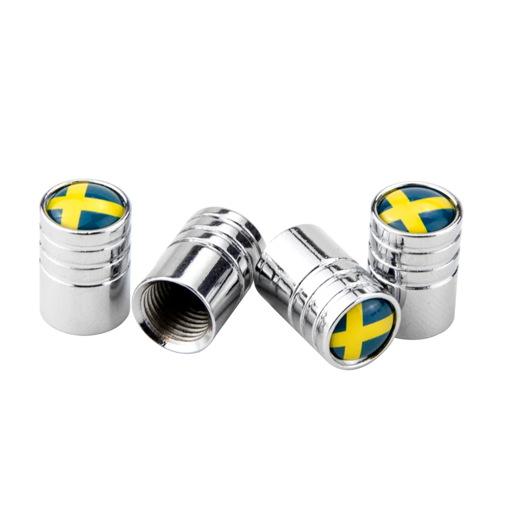 Car Styling Tire Valve Caps For Sweden Flag Logo For Volvo V40 V50 V60