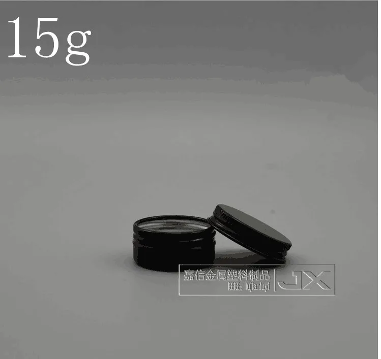 

Free Shipping 10g 15g Black Aluminum Empty Lucifugal Flat Bottle Jar Cream Eye Gel Lip Pomade Empty Cosmetic Containers