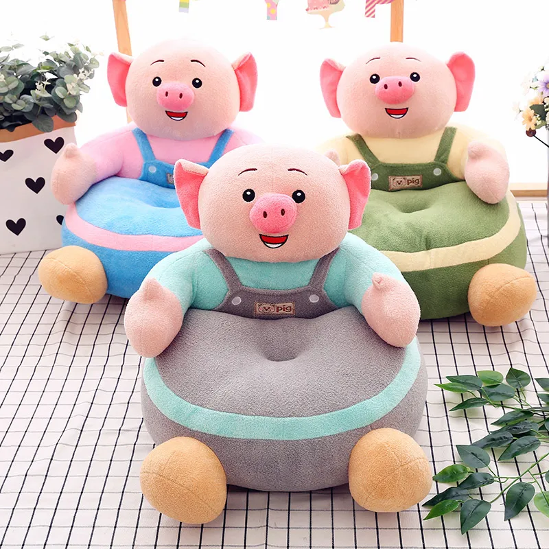 children's sofa cartoon pig plush toy cute baby small sofa seat girl boy birthday gift 57x40x20cm DY50604 (9)