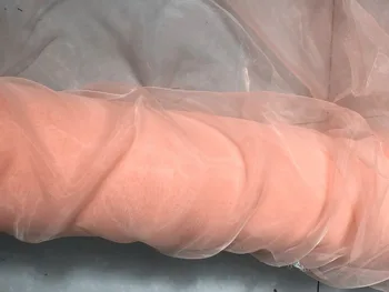 

peach pink soft organza sheer fabric tissue good quality 150cm with 10meters/lot for ball gown pettiskirt wedding fabric veil