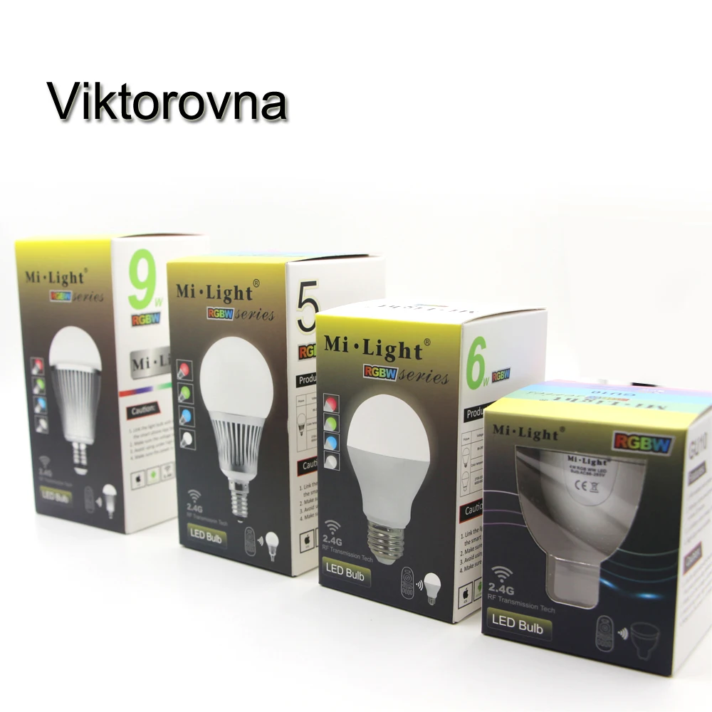 Светодиодная лампа RGB с регулируемой яркостью MiLight GU10 E27 E14 4W 6W 5W 9W 12W 2 4G