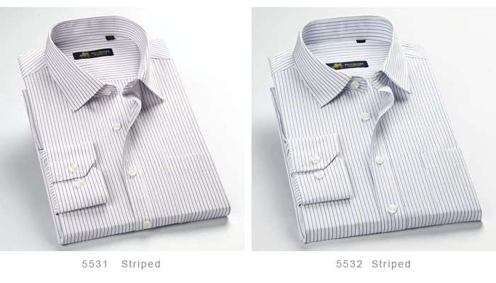 Men's Classic Regular-fit Plain/Striped/Twill Basic Dress Shirts with Pocket Formal Business Long Sleeve Work Office Tops Shirt