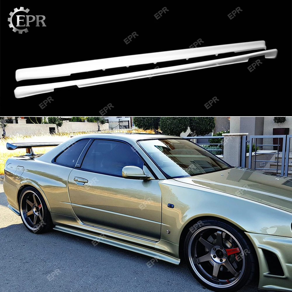 Us 162 0 10 Off For Nissan Skyline R34 Gtr Frp Glass Fiber Nismo Side Skirt Extension 189cm Body Kit Tuning For R34 Fiberglass Nismo Extension In