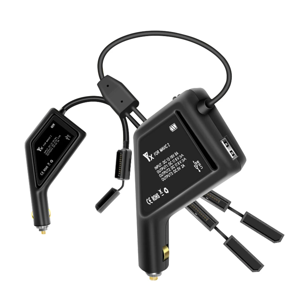 

3 In 1 Charging Hub Car Charger Adapter Battery +Remote Control Charge Dock for DJI Mavic2 QJY99