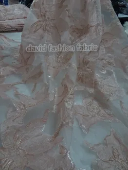 

super Quality flower African Tulle Lace Fabric For Wedding fashion David-4910 African French Lace Fabric
