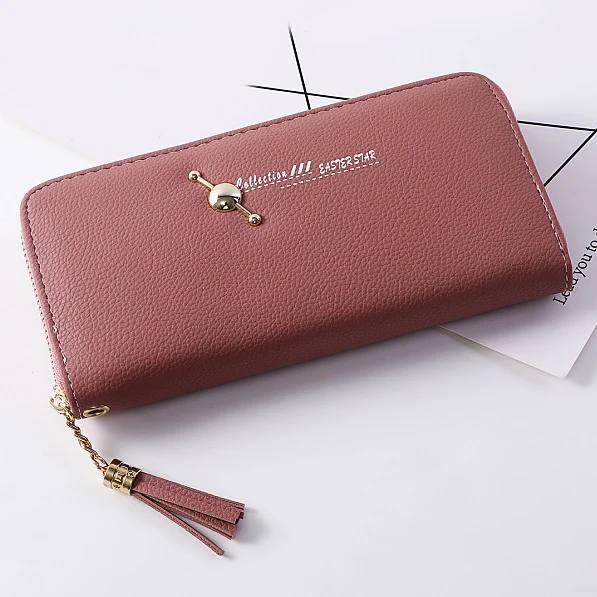 

Women Tassels Wallets Cards Holder Lady Purses Wristlet Handbags Moneybags Zipper Coin Purse Long Woman Wallet Pocket Bags Pouch