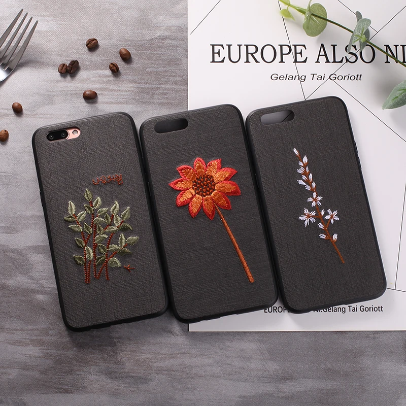 Cool 3D Handmade Embroidered Case For iPhone 6 6s 7 8 Plus PC+TPU Rose Flower X Phone Cover Skin |