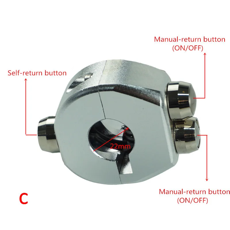 Мотоцикл 22 мм алюминиевый ЧПУ вкл/выкл старт Kill 3 кнопочный переключатель мото переключатели руля крепление СВЕТОДИОДНЫЙ светильник на голову противотуманный светильник торможение - Цвет: Black(D)