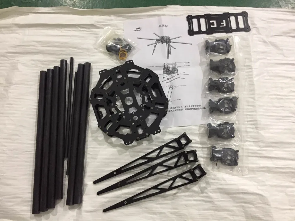 

High Quality T680 680mm Carbon Fiber Hexacopter Frame Kit for FPV KK MWC Compatible