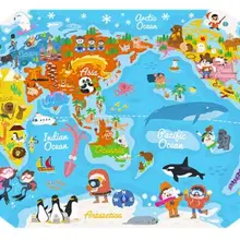 Новинка 45*30 см большая карта мира Головоломка Детские деревянные игрушки раннего развития для ребенка карта мира игрушка