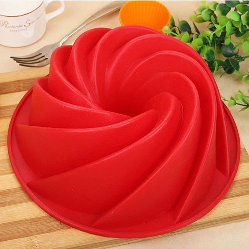 1 шт. большая спиральная форма для торта, форма для выпечки для муссов и десертов, силиконовая 3D форма для выпечки, шоколада, помадки, инструмент для выпечки на кухне