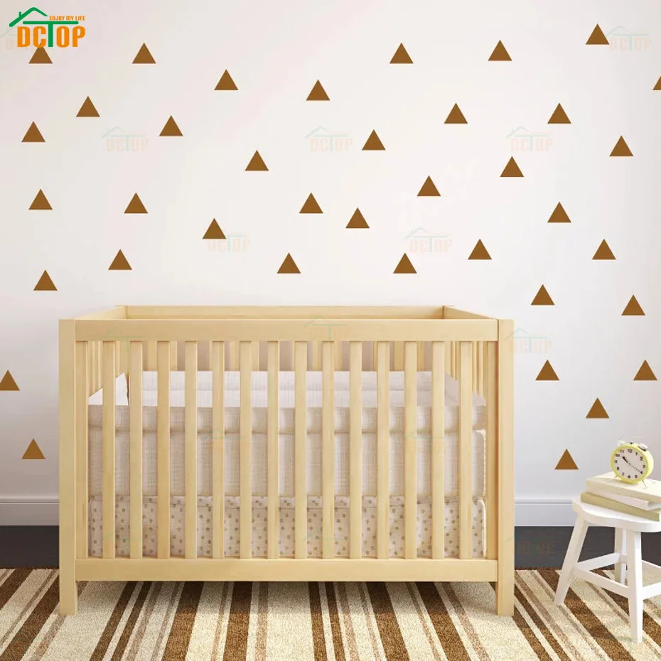 

60pcs Little Cute Triangles Wall stickers Baby Nursery Triangles Wall Decal DIY Removable Vinyl Sticker Art Murals Home Decor