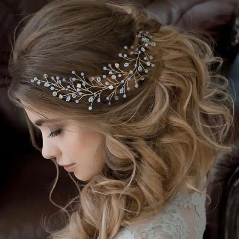 Crystal Headband Hair Bands Comb Clip Tiara Silver Jewelry Pearl