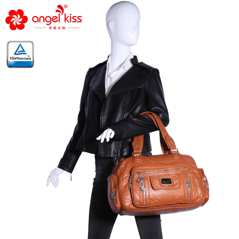 Вместительная стирающаяся сумка из искусственной кожи Angelkiss дизайнерские сумки