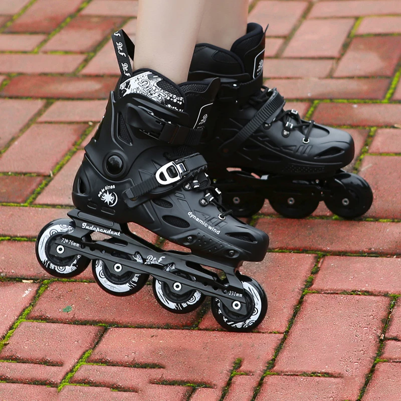 على الجليد الرجال النساء جامعة المجتمع زلاجات دوارة حذاء تزلج بعجلات مبتدئين بكرة الأحذية المهنية شقة زهرة زلاجات دوارة