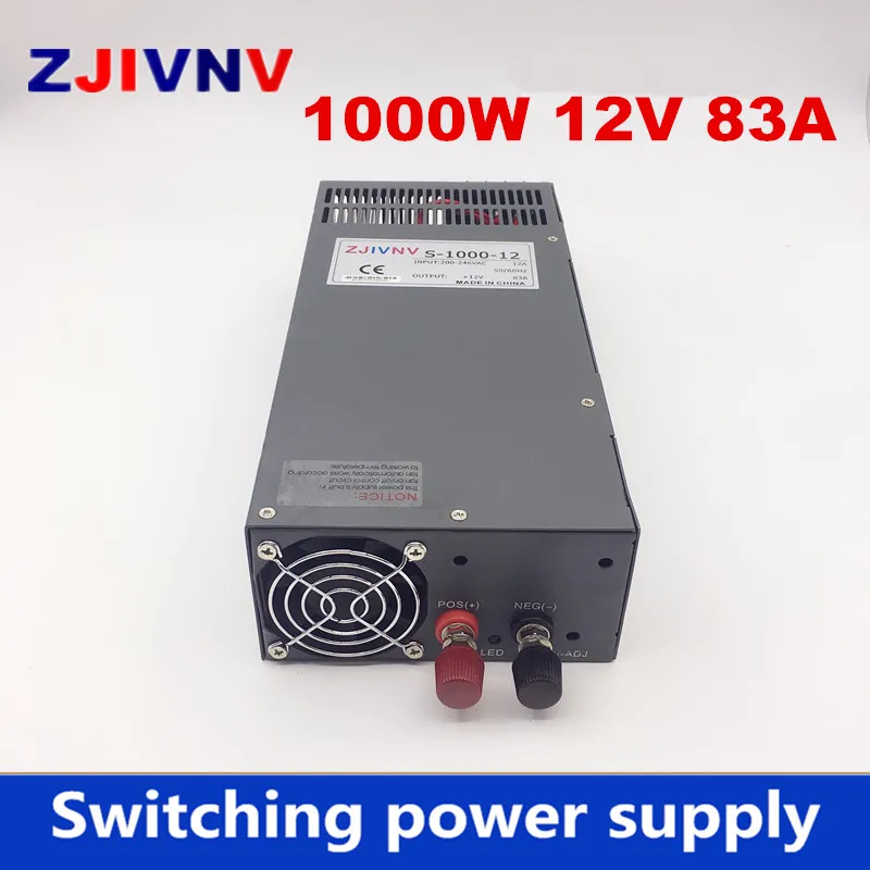 New Arrival Cooling fan Voltage Transformer LED Display DC single output 12v 1000w 83a power supply high quality | Обустройство дома