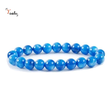 

12pcs/lot Natural stone bracelet yoga good luck elastic bracelet gift for him gift for her Natural stone Blue Beaded bracelet