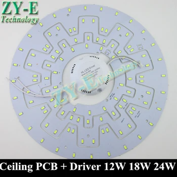 

3set led PCB ceiling light pcb+driver+magnet led pcb SMD 5730 aluminum plate for led light&lighting 24w 18w 12w free shipping