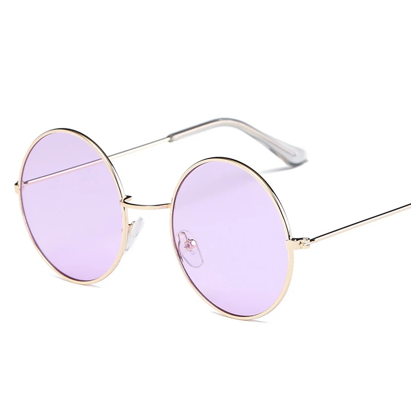 Новинка, круглые Новые солнцезащитные очки для женщин в стиле хип-хоп, цветные линзы, ретро очки, летние аксессуары для путешествий - Цвет линз: C1