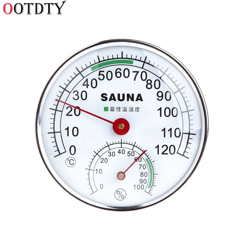 

OOTDTY Stainless Steel Thermometer Hygrometer for Sauna Room Temperature Humidity Meter