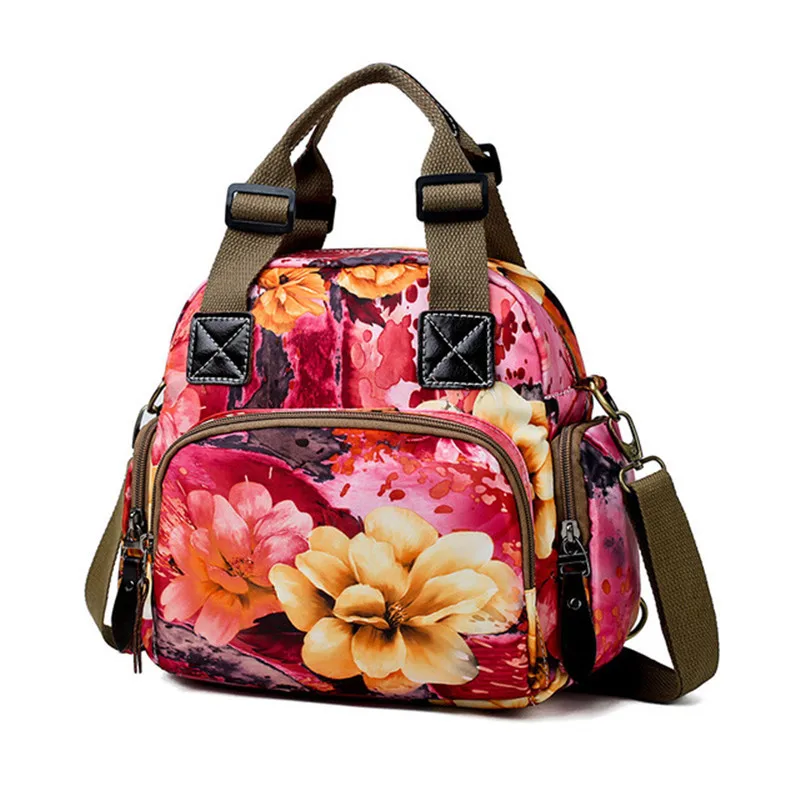 

Mommy Diaper Bag Small Flower Printed Waterproof Backpack Travel Mochila Baby Nursing Bag Mini Backpacks For Girls Mini Bag