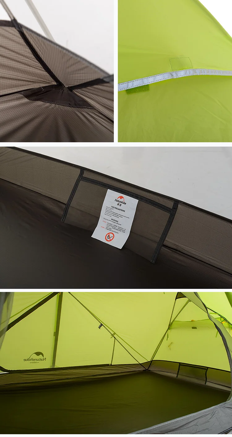 Tendas com Mat Temporada de Turismo Acampamento ao ar Naturehike 20d 2 Pessoa Tenda Ultraleve Livre Tenda à Prova d' Água Nylon Fabic 3 Caminhadas Livre 9 High Quality Esporte e Lazer